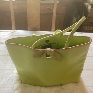 FURLA Lime Green Leather Purse